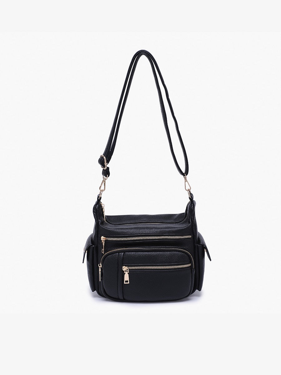 Nicole Multi-Zip Crossbody w/ Side Pockets