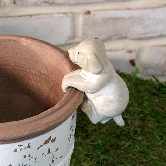 Beige Dog Pot Hanger