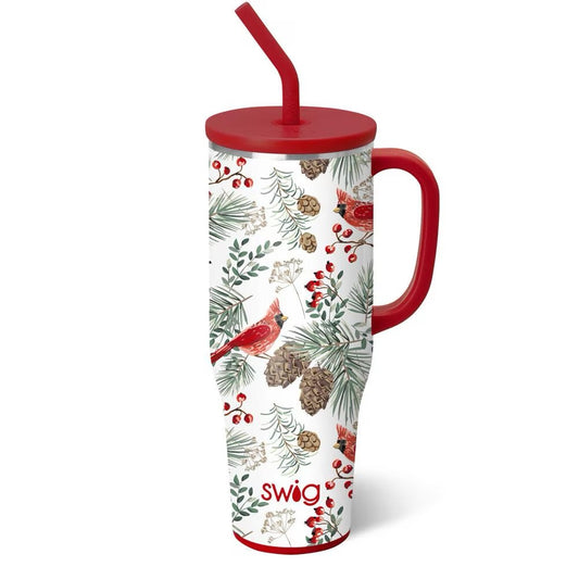 Winter Cardinal Mega Mug 40oz