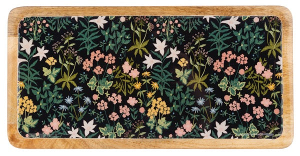 Rectangle Floral Serving Tray