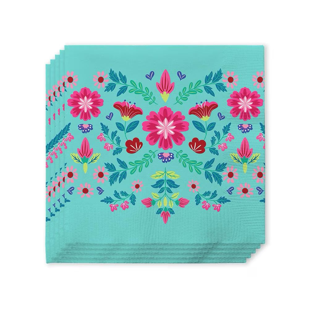 Flora Azul Cocktail Napkins