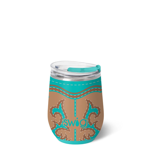 Boot Scootin' Turquoise Stemless Wine Cup 12oz