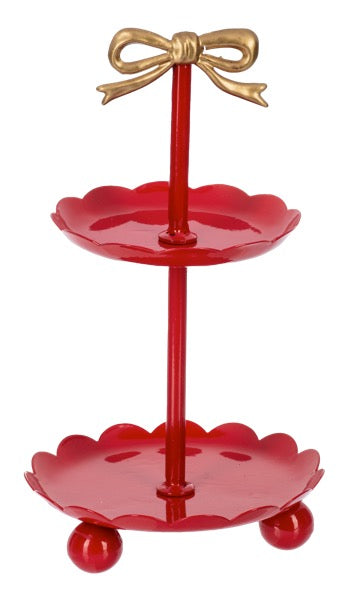 Two-Tier Mini Pedestal Stand with Bow