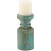 Distressed Blue Candle Holder