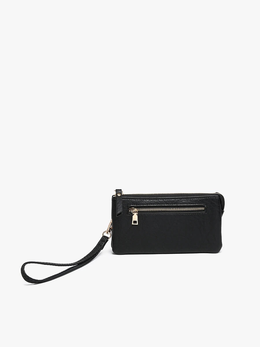 Ariel Distressed Dual Compartment Wristlet Wallet
