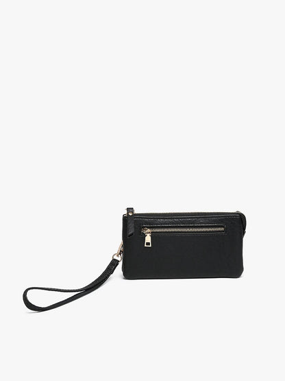 Ariel Distressed Dual Compartment Wristlet Wallet