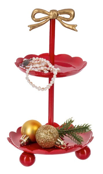 Two-Tier Mini Pedestal Stand with Bow