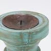 Distressed Blue Candle Holder