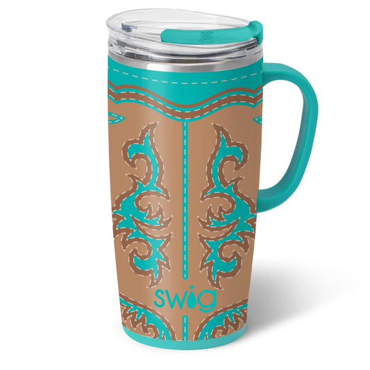 Boot Scootin' Turquoise Travel Mug 22oz