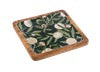 Green Floral Square Serving Tray
