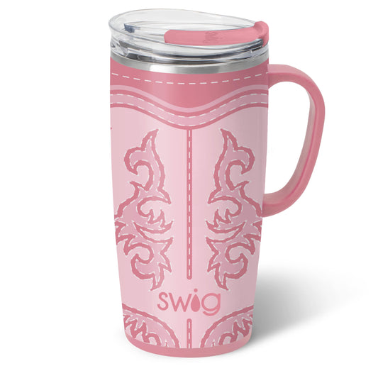 Boot Scootin' Pink Travel Mug 22oz