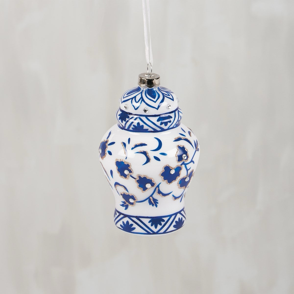 Glass Indigo Urn Ornament