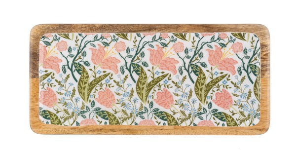 Rectangle Floral Serving Tray