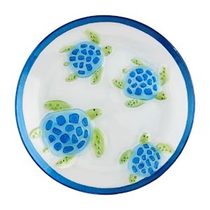 Hand-painted Glass Turtle Platter