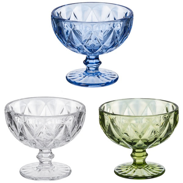 Etched Glass Decorative Pedestal Bowl