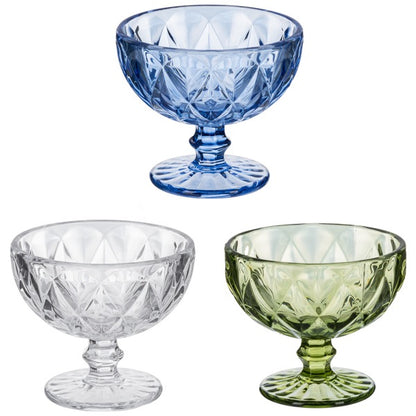 Etched Glass Decorative Pedestal Bowl