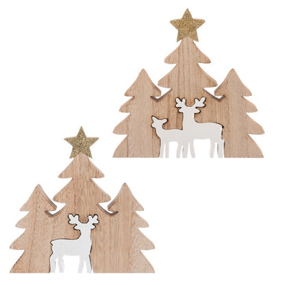 Christmas Tree with Reindeer Cutout Decor