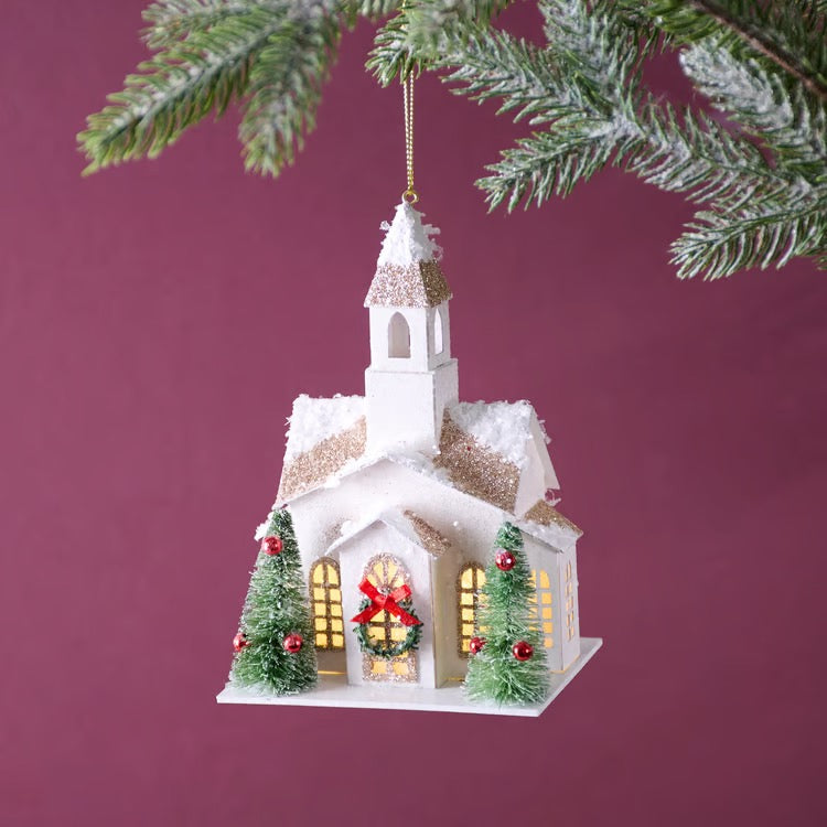Lighted Church Ornament