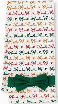 Christmas Bows Tea Towel