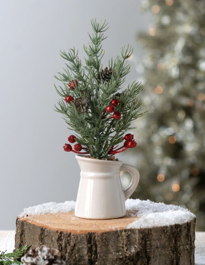 Holiday Tree in Milk Vase