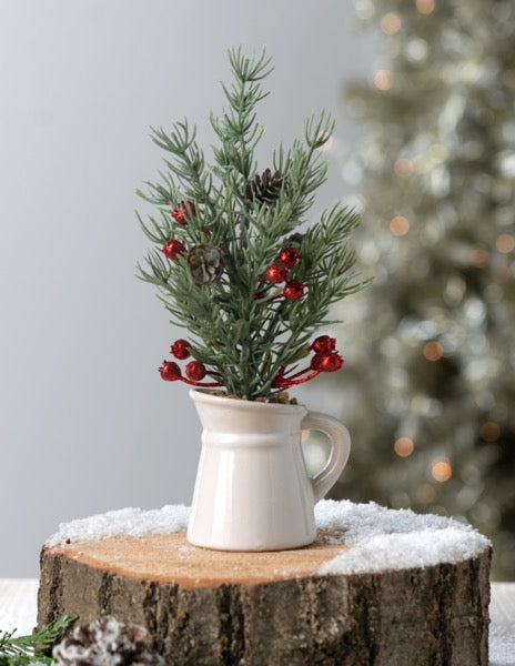 Holiday Tree in Milk Vase