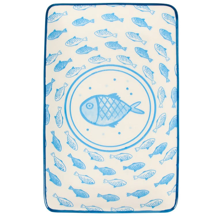 Rectangular Blue Fish Platter