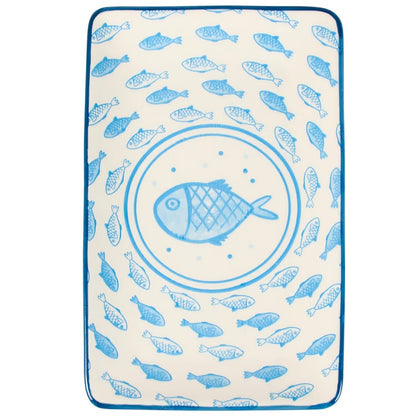 Rectangular Blue Fish Platter