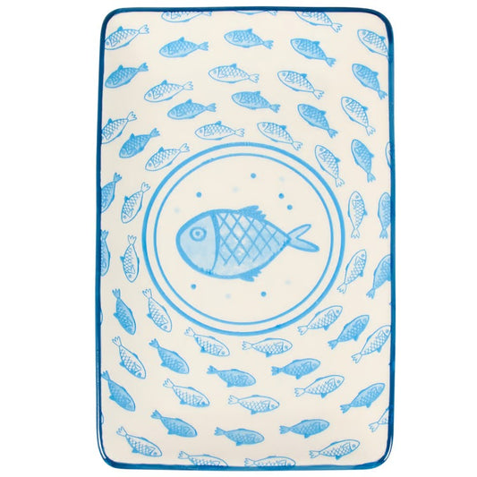Rectangular Blue Fish Platter