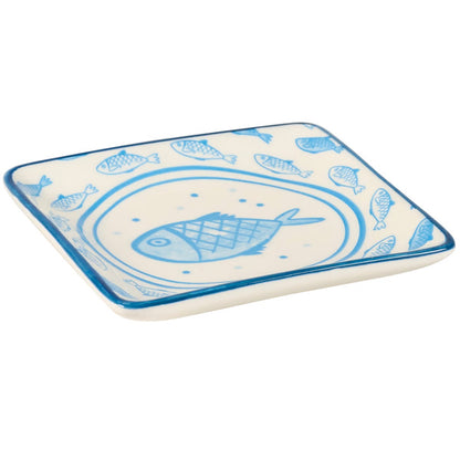 Blue Fish Dessert Plate/Vanity Tray