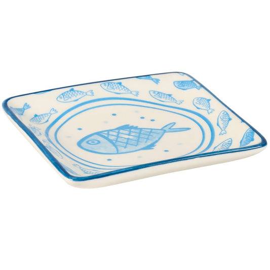 Blue Fish Dessert Plate/Vanity Tray