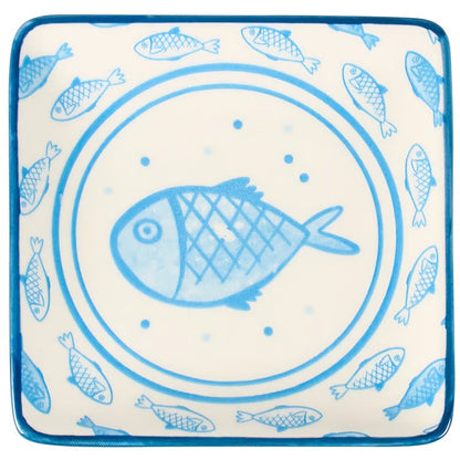 Blue Fish Dessert Plate/Vanity Tray