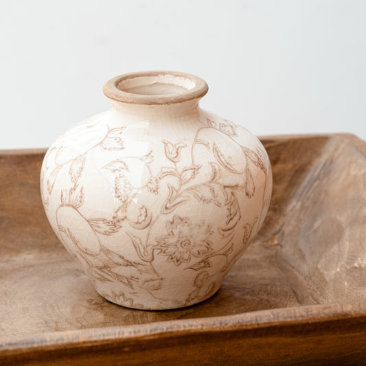 4.7" Beige Heirloom Vase