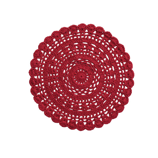 Cotton Crocheted Placemat, Red