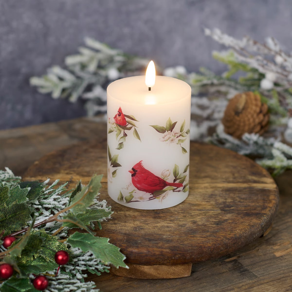 Cardinal Flameless Candle