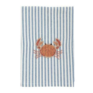 Stripe Crab Beaded Towel