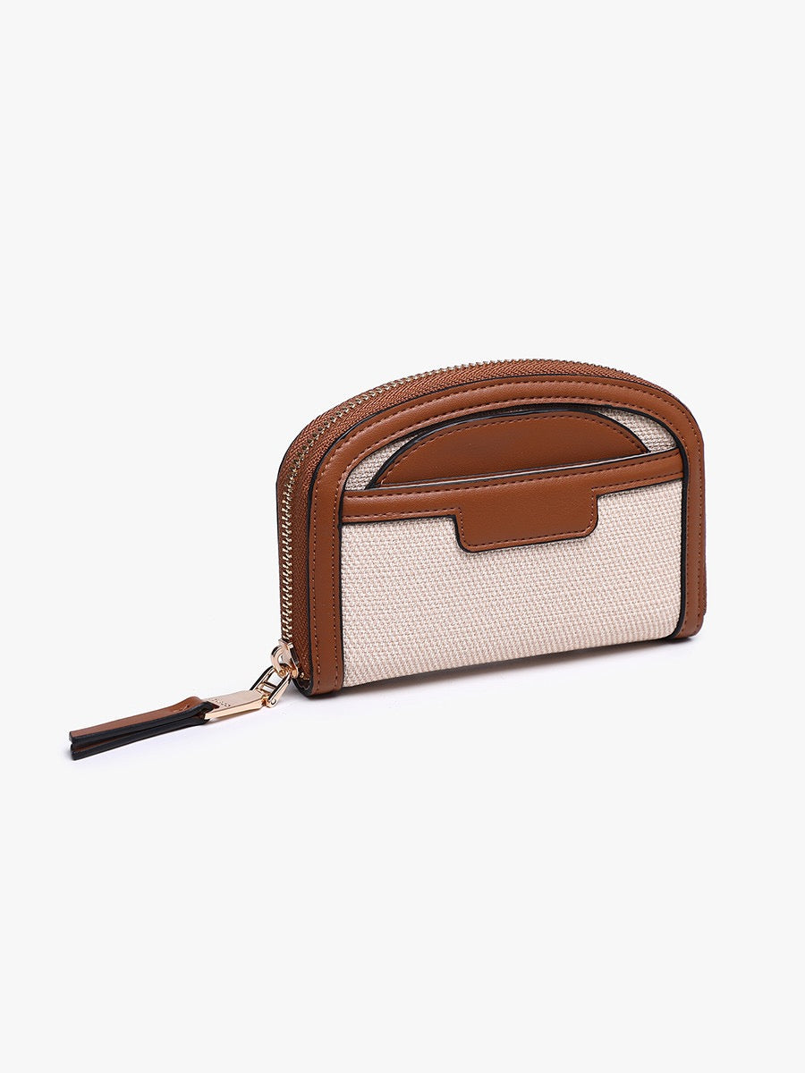 Melanie RFID Faux Canvas Wallet w/ Removable Card Holder