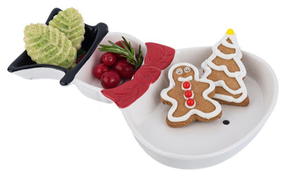 Snowman 3 Section Platter