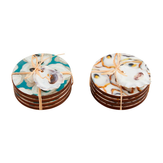 Oyster Enameled Coaster Sets