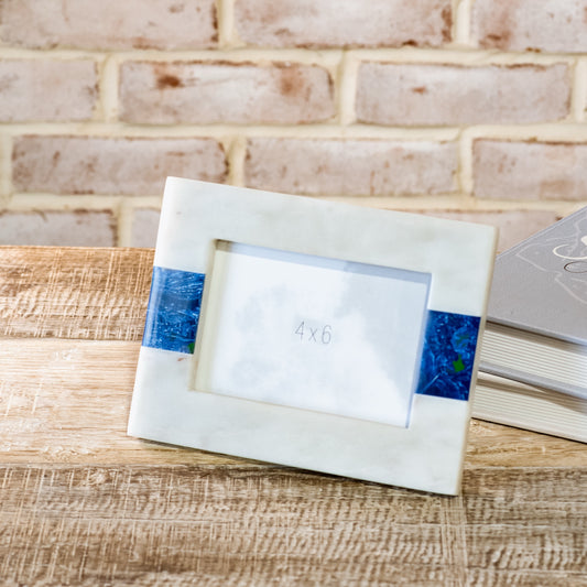 4"x6" Blue Inlay Marble Frame