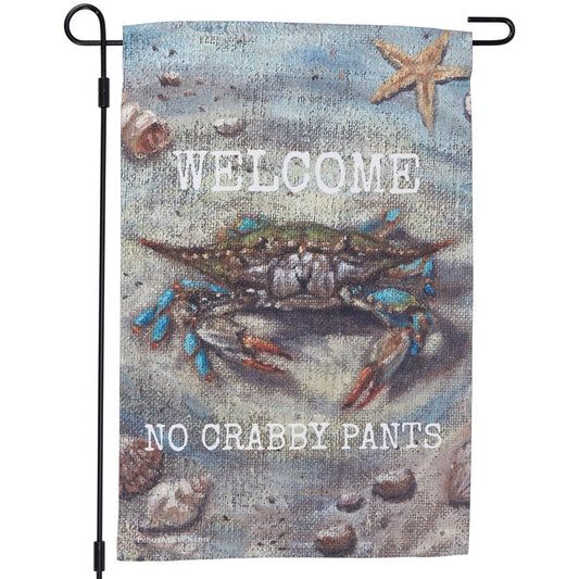 Blue Crab Welcome Garden Flag
