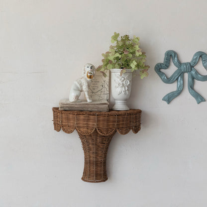 Cast Iron Bow Wall Decor, Blue (Hangs or Sits)