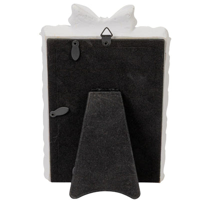 Photo Frame with Bow, Antique White & Gold Finish (Holds 4" x 6" Photo)