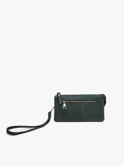 Ariel Distressed Dual Compartment Wristlet Wallet