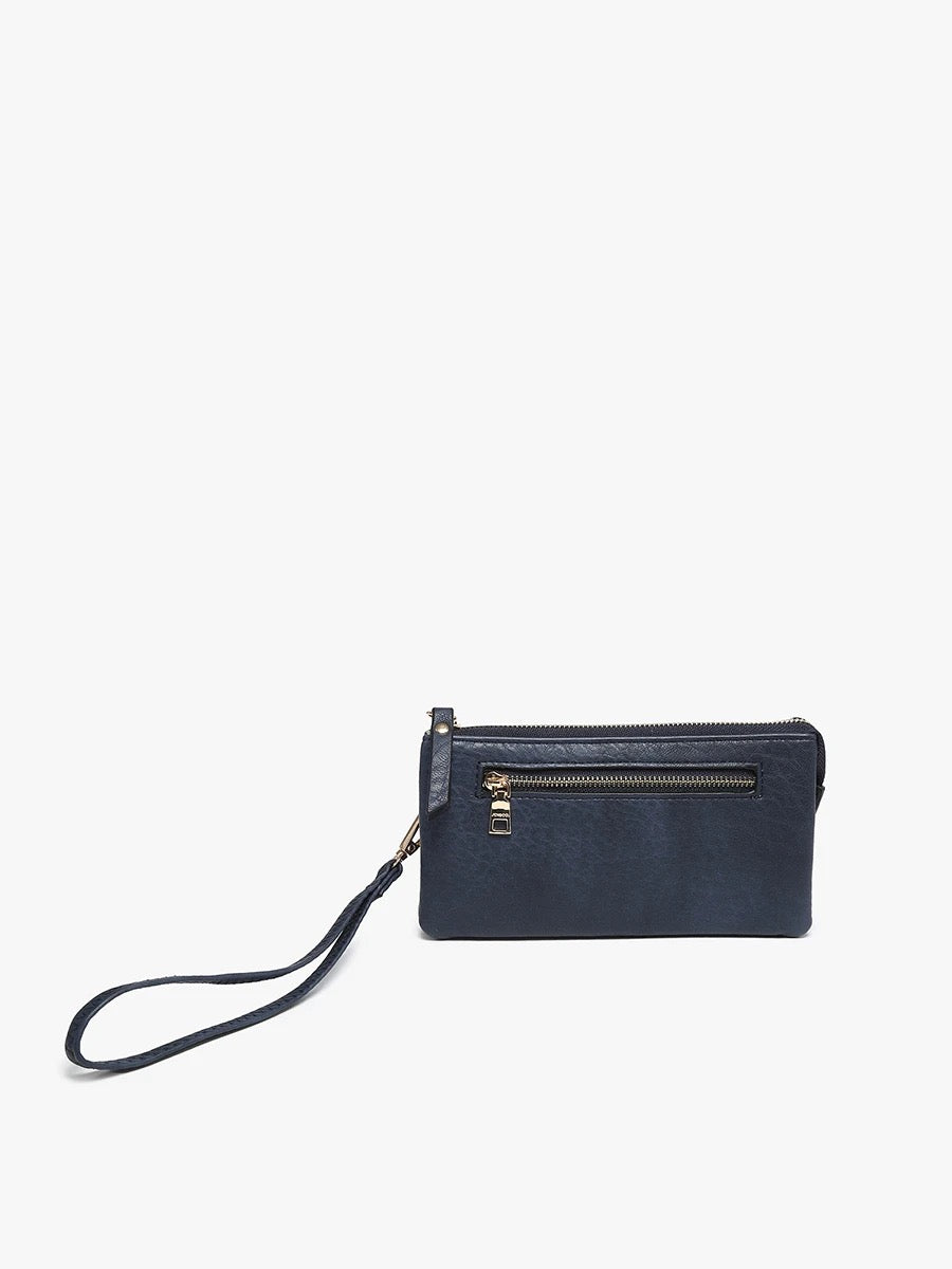 Ariel Distressed Dual Compartment Wristlet Wallet