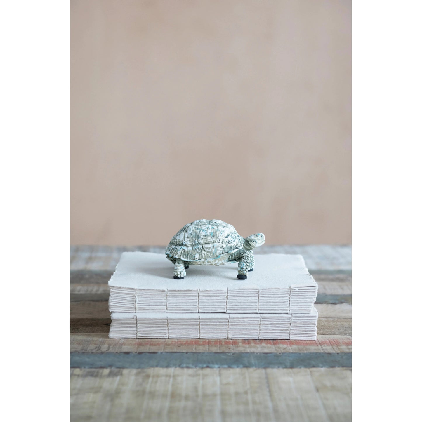 Resin Turtle, Distressed Verdigris Finish