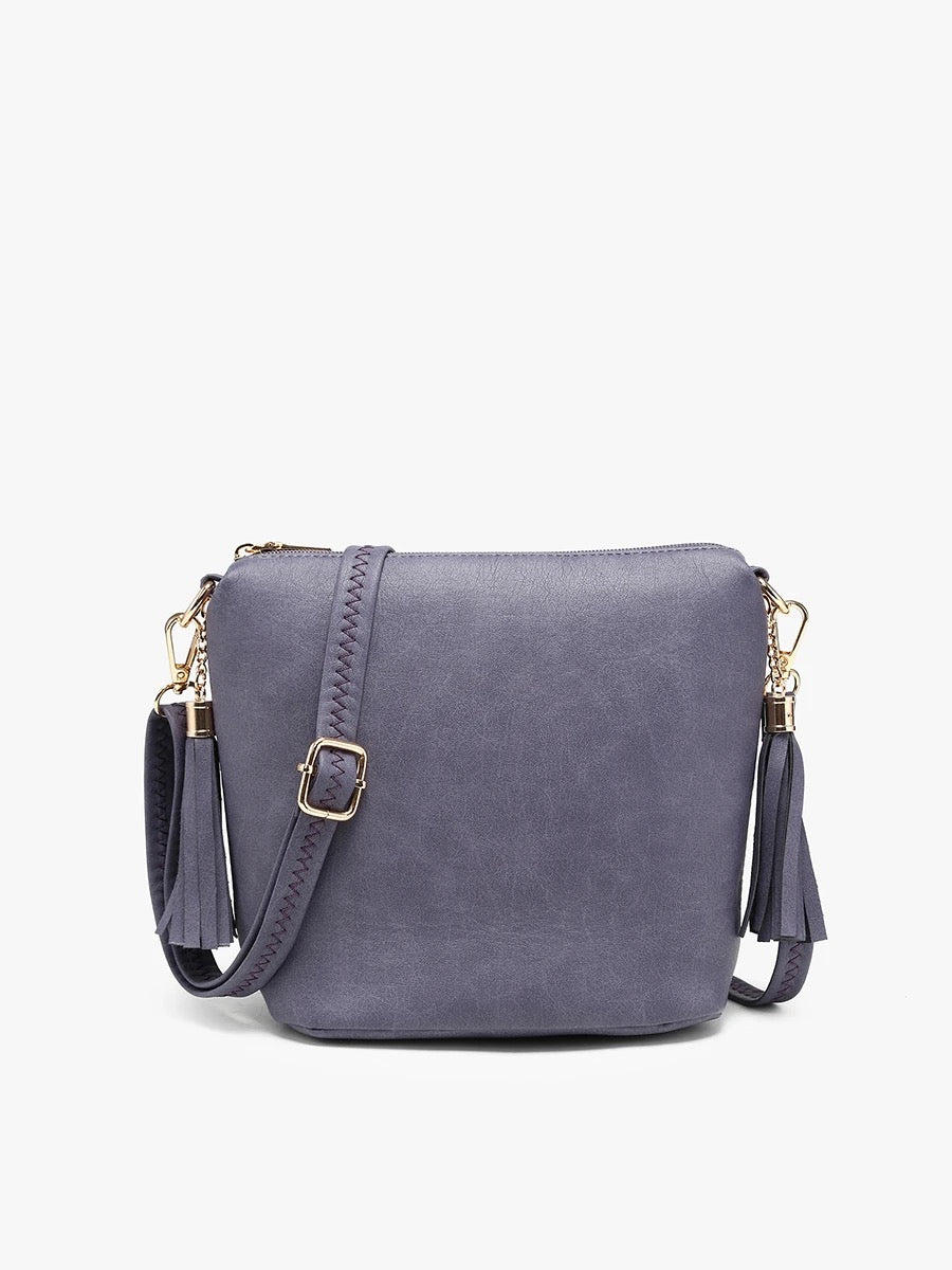 Dylan Crossbody w/ 2 Side Tassel Zippers
