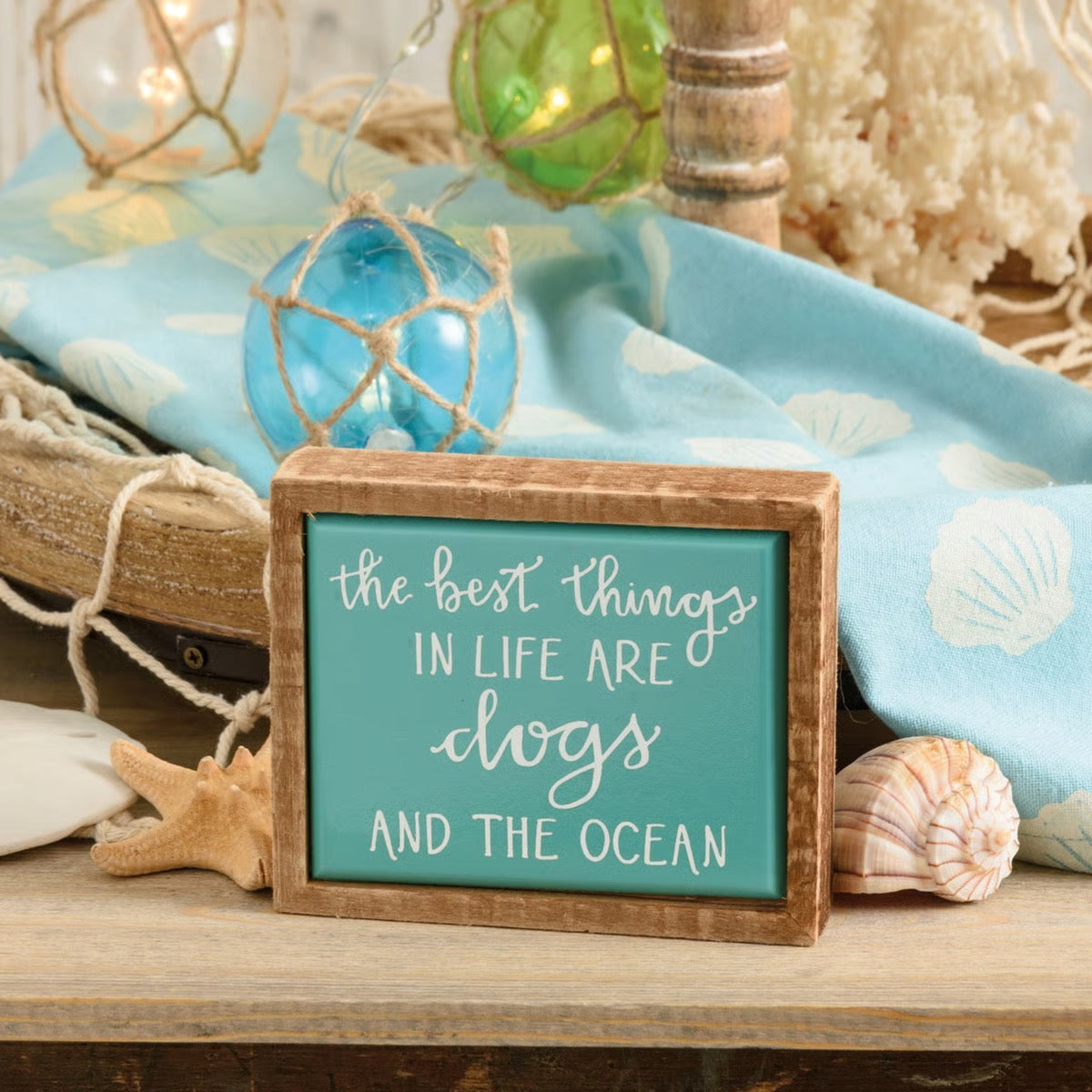 Best Things Are Dogs And The Ocean Box Sign Mini