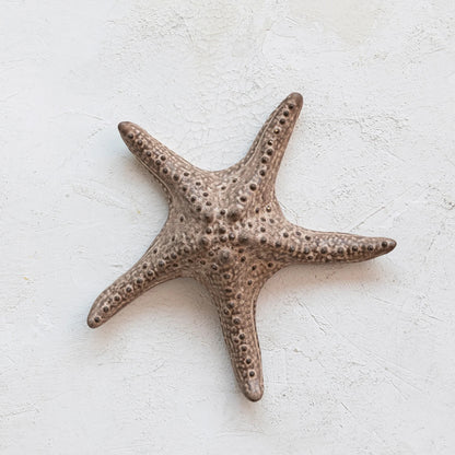 Stoneware Starfish, Reactive Glaze, Matte Brown (Each One Will Vary)