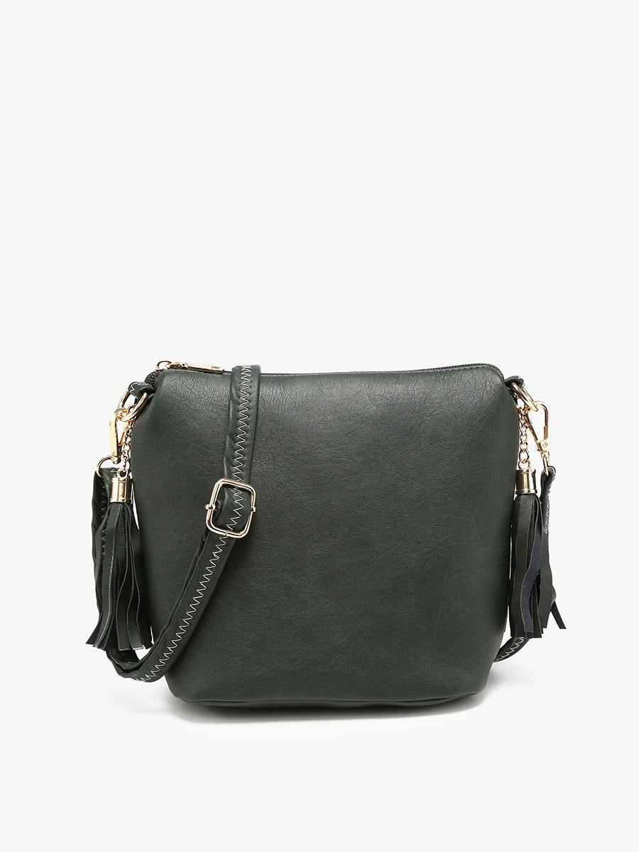 Dylan Crossbody w/ 2 Side Tassel Zippers