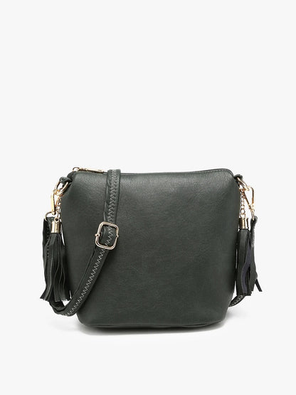 Dylan Crossbody w/ 2 Side Tassel Zippers